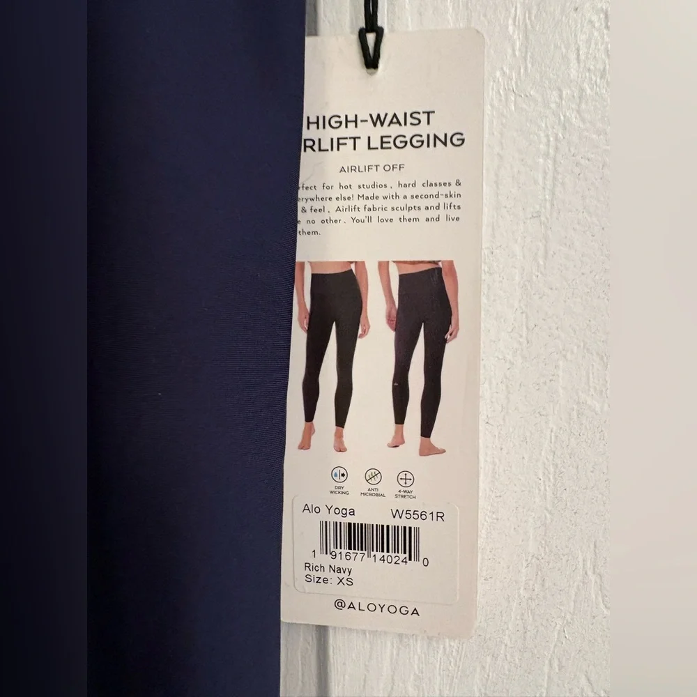 Alo Yoga Airlift High Waist Leggings XS Rich Navy Sculpt Lift NWT 29”Inseam $134